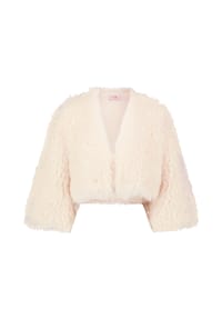 Vera Mont - Kunstfell-Jacke mit Rundhalsausschnitt - Champagne Sorbet