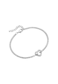 SMART JEWEL® - Armband Zirkonia Steine, Herz, Silber 925 - silber