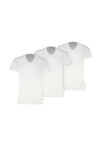 Levi's® - Herren T-Shirts, 3er Pack - Solid V-Neck 3P, V-Ausschnitt, Cotton Stretch, ECOM - Weiß