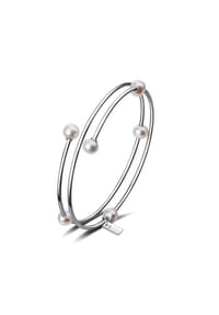 AILORIA - Armreif Silber/weiße Perle MIDORI - weiß