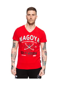 AKITO TANAKA - T-Shirt mit Kontrast-Print City Code - rot