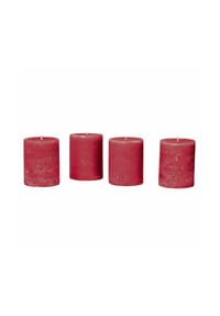 LOBERON Kerzen 4er Set - Kerze 4er Set Virrans rot - rot