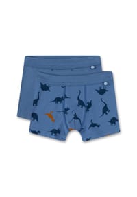 Sanetta - Jungen Shorts, 2er Pack - Kids, Unterhosen, Baumwoll-Stretch, Dino - 5499 NAVY