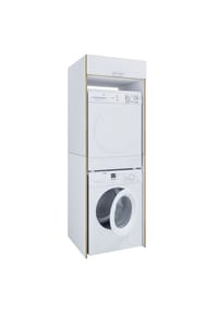 VCM. - Waschmaschinen-Trocknerschrank, Überbauschrank für 2 Geräte mit Klappe und Zusatzfach – Maße Waschmaschinenregal: H. 200 x B. 67 x T. 68 cm, Rislo XXL - Anthrazit