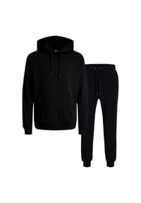 JACK & JONES - Herren Jogginganzug - JJEBRDLEY SWEAT HOOD SET, 2-teilig, Jogginghose und Sweatshirt mit Kapuze - Schwarz