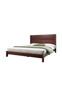 KOMHTOM - Plattformbett 160x200 cm mit Kopfteil und Lattenrost, Braun - Braun- 160x200 cm