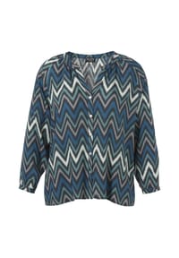 VIA APPIA -DUE- - Bluse mit Allover-Zickzackmuster - salbei multicolor
