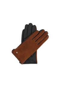 kazar - Zweifarbige Lederhandschuhe - Braun