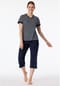 SCHIESSER Casual Essentials Capri-Pyjama, Baumwolle, V-Ausschnitt, für Damen Bild 9