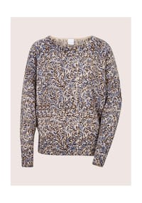MADELEINE - Bedruckter Kaschmirpullover - beige / braun / nachtblau