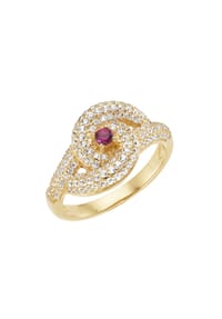 SMART JEWEL® - Ring mit Zirkonia und farbigem Zierstein, Silber 925 - rot