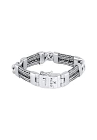 KUZZOÍ - Armband Herren Gliederarmband Schlangenkette 925 Silber - Silber