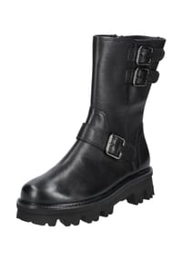 paul green - Biker Boots, Blockabsatz, Leder, für Damen - 0 BLACK