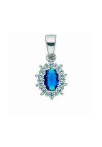 Adelia's - Damen 925 Silber Anhänger mit Zirkonia - blau