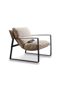 LOBERON - Sessel Seuvard schwarz/beige - schwarz/beige