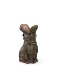 DONKEY - Dekovase Vase Hungry Hippo, Dekovase, Blumenvase, Dolomit, Grau, 29 cm, 210738 - Grau