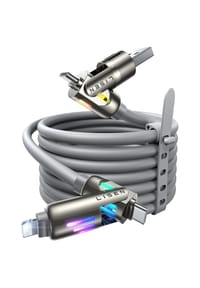 MANIKE - 4 in 1 Multi Ladekabel 240W USB C Schnellladekabel, Universal Mehrfach Ladekabel - Grau