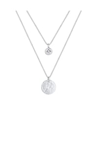 elli. - Halskette Plättchen Layer 925 Silber, Mit Kristallen Von Swarovski® - Gold