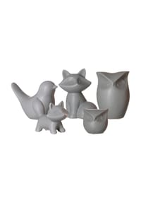 RitzenhoffAndBreker - Dekofiguren-Set Tiere Tiere 5er Set grau - grau