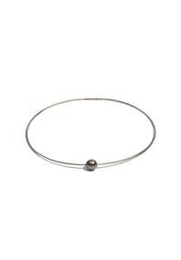 Adelia's - Damen Perlenschmuck Edelstahl Tahiti Perlen Halsreif ( 45 cm ) - silber