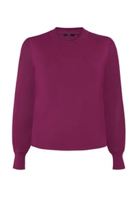 zero - Feinstrickpullover mit Spitzenärmeln - Magenta Purple