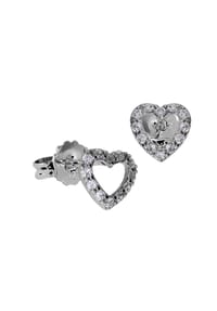 OSTSEE-SCHMUCK® - Ohrstecker , Herz 5 mm , Silber 925/000 - silber