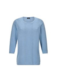 GOLDNER - Sommerpullover mit Wellenstruktur - hellblau