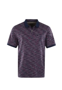 hajo - Shirt Kurzarm-Poloshirt Softknit mit Reißverschluss, Brusttasche und Logo-Stickerei - rot