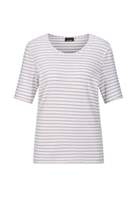 GOLDNER - Shirt - cremeweiß / taupe / geringelt