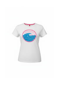salzhaut - Shirt STEENTJE - KÜSTENLIEBE WELLE - Aqua-Neon Pink