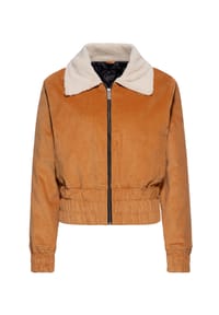 QUEEN KEROSIN - Winterjacke in Feincord mit Sherpa-Kragen - senf