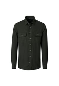 CASAMODA - Herren Hemdjacke uni Casual Fit - Dunkelgrün