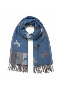 collezione alessandro® - Schal Scotty warmer Winterschal mit Hündchen-Motiv - blau