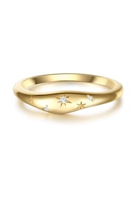 GLANZSTÜCKE MÜNCHEN - Damen Ring aus 925/- Sterling Silber in Gelbgold mit Zirkonia - gelbgold