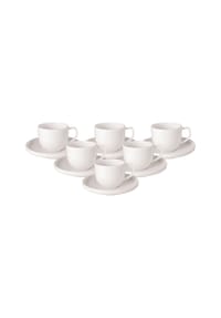 Villeroy & Boch Espressotassen mit Untertassen Afina 50 ml 6er Set weiß - AFINA - weiß