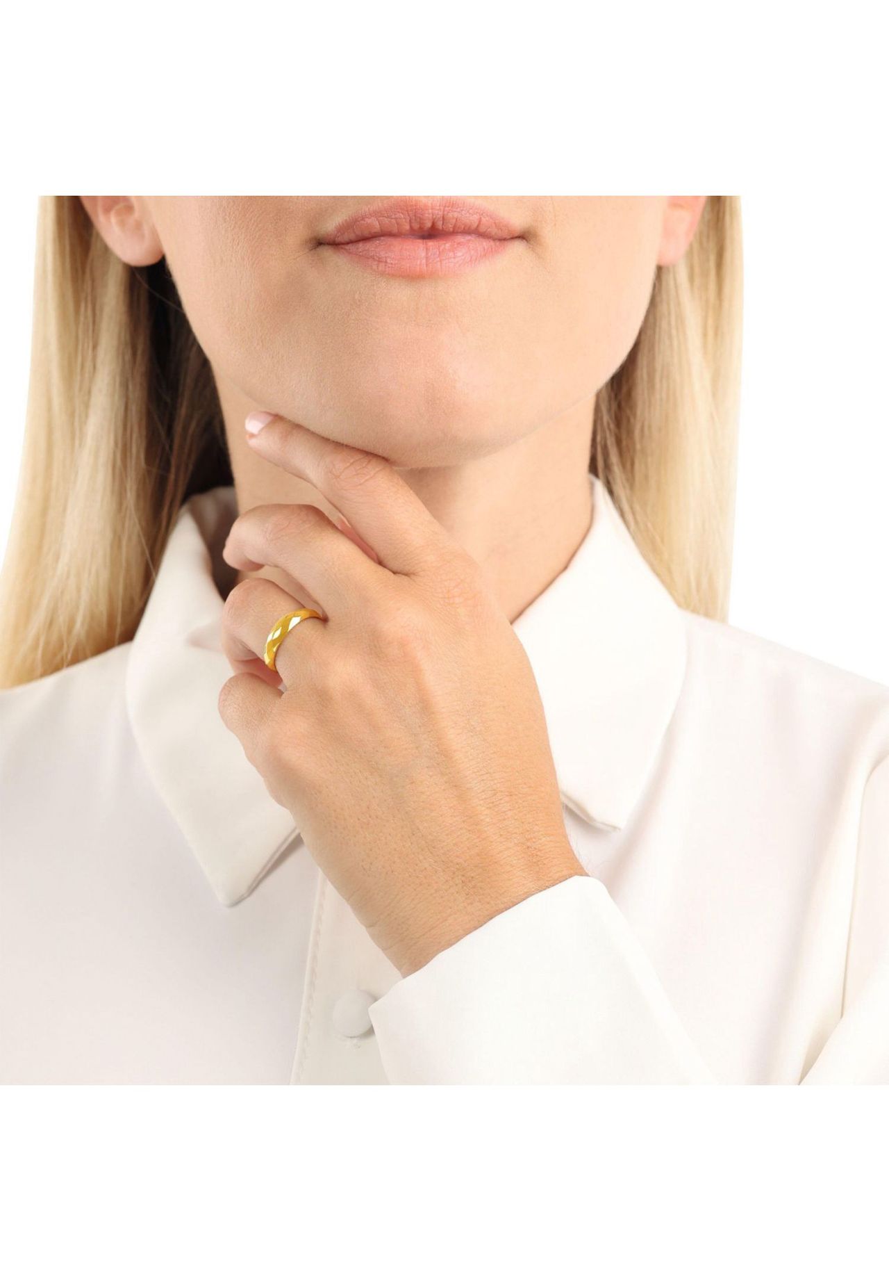 amor Ring, Edelstahl, Gold, 54