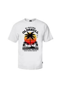 OLDSKULL - T-Shirt Wrldvibe Palmtee mit coolem Print - White