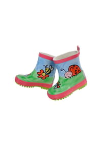 maximo® - Kindergummistiefel "Käfer" Reflekt 3M, Fotoprint - pink rose/frisches grün