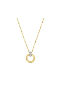 JOOP! - Kette mit Anhänger für Damen, Edelstahl, Zirkonia synth. - Gold