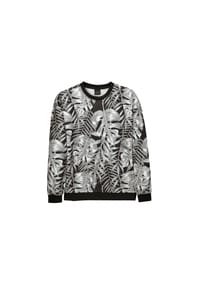 MADELEINE - Sweatshirt mit Blätterprint - schwarz / eisgrau / multicolor