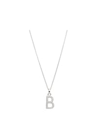 SMART JEWEL® - Kette Buchstabe B mit Zirkonia Steine, Silber 925 - silber