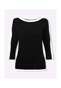 SIEH AN! - 3/4-Arm-Pullover - schwarz-weiß