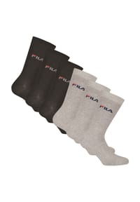 FILA - Unisex Socken, 6er Pack - Crew Socks, Strümpfe, Street, Sport (2x 3 Paar) - Blau
