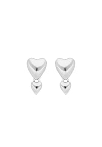 Leaf DROP - Damen Ohrstecker "Hearts", 925er Silber - SILBER