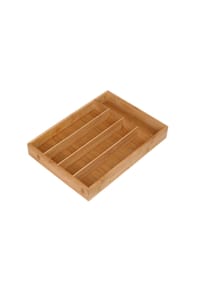Cheffinger - Bambus-Besteckeinlage mit 5 Fächern Ordnung & Stil für Ihre Schublade - Holz 35,5 x 25,5 x 5 cm