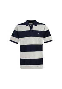 GANT - Herren Poloshirt - BLOCK STRIPE POLO, Kurzarm, Knopfleiste, Logo, gestreift - Blau (Evening Blue)