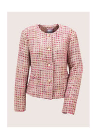 MADELEINE - Eleganter Businessblazer mit Hornknöpfen - perlweiß / blassrosa / multicolor