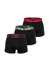 EMPORIO ARMANI - Herren Trunks, 3er Pack - BOLD MONOGRAM, Shorts, Stretch Cotton - Schwarz