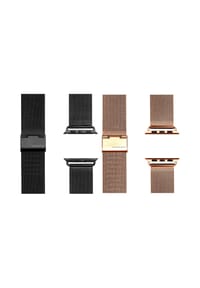WRISTR - Smartwatch-Armband (2-tlg. Set) Milanese kompatibel mit Apple Watch - Schwarz / Roségold