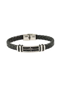 Adelia's Men Heart Collection - Anhänger – Herz Gravuranhänger aus Leder - schwarz